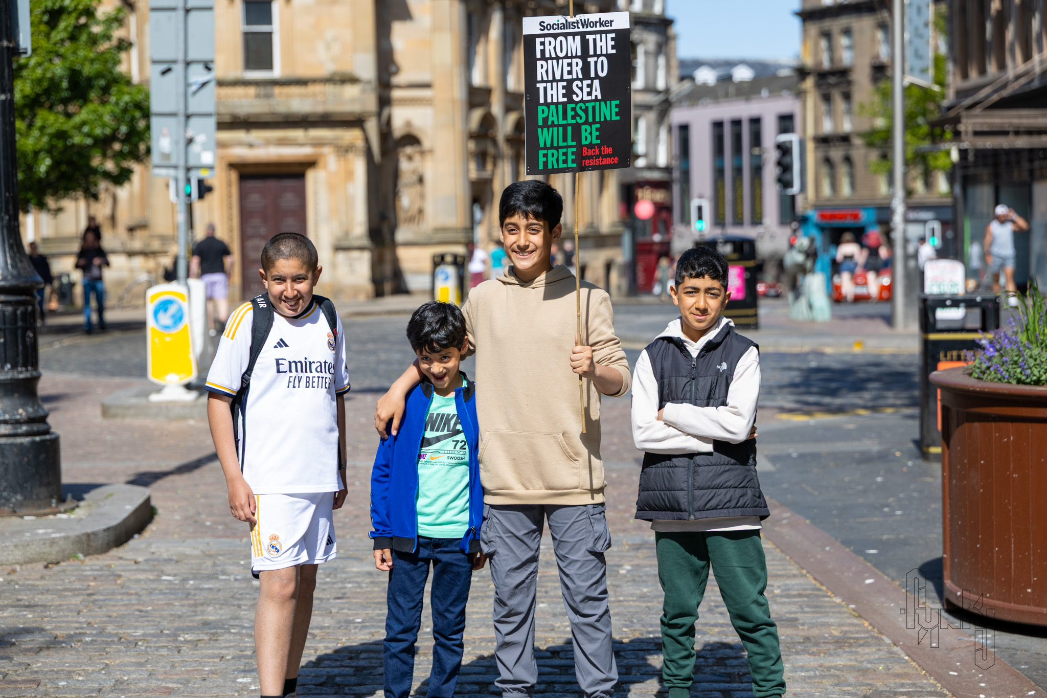 four young protesters